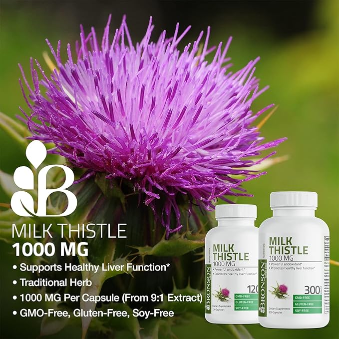 Bronson Milk Thistle 1000 MG Silybum 300 Capsules