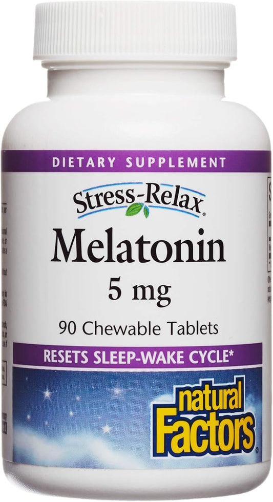 Stress-Relax Melatonin 5 mg by Natural 90 chewable (90 servings),
