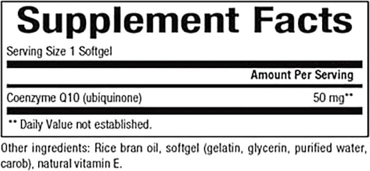 Natural Factors, Coenzyme Q10 50mg, CoQ10 120 softgels (120 servings)