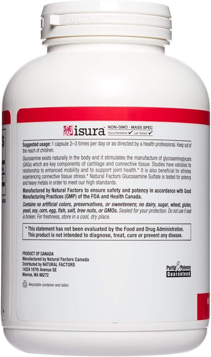 Natural Factors Glucosamine Sulfate, Supports Healthy 360 Capsules