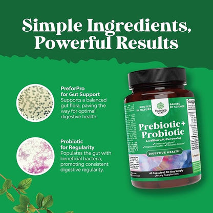 Prebiotics and Probiotics Gut Health Supplement - Super Potent Digestive Health Acidophilus Probiotic Capsules with Men and Womens Probiotics and Prebiotics for Colon Digestive Support and Immunity