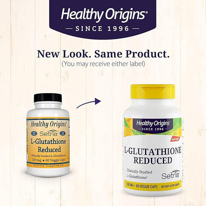 Healthy Origins L-Glutathione (Setria) Reduced, 500 mg 60 Veggie