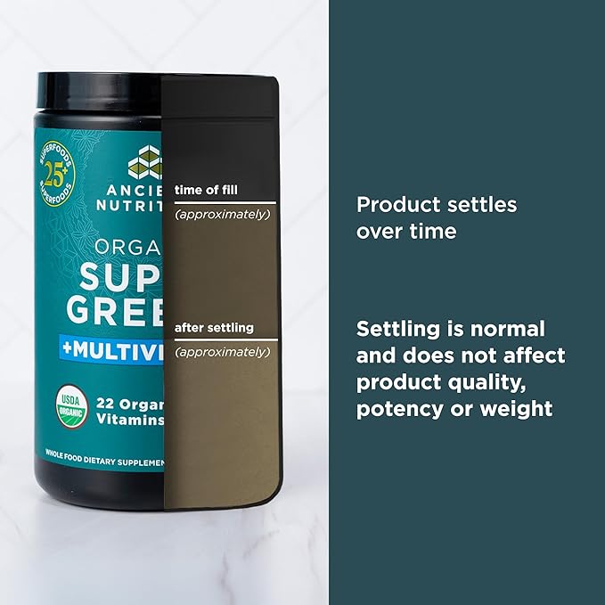 Ancient Nutrition Organic SuperGreens and Multivitamin 25 Servings