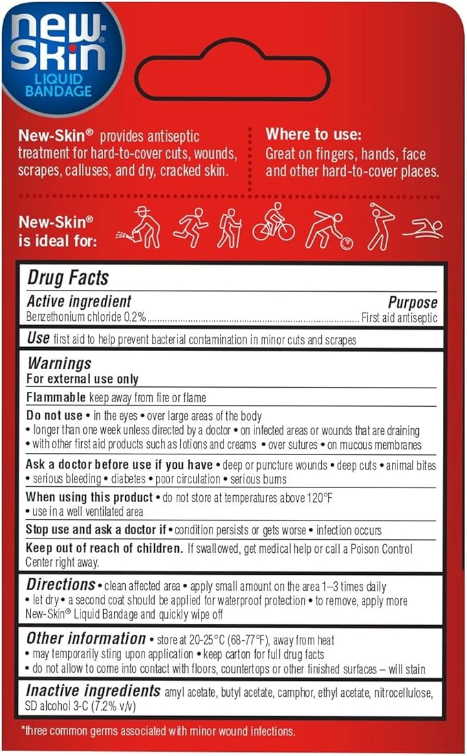 NEW-SKIN Liquid Bandage, Waterproof for Scrapes 1 Ounce 2)