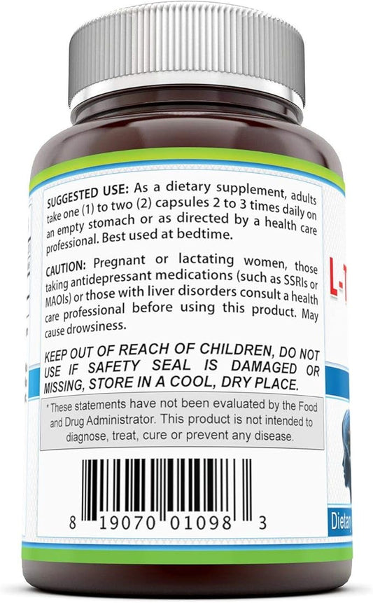 Pure Naturals L-Tryptophan Dietary Supplement 500 mg, 120 Capsules-