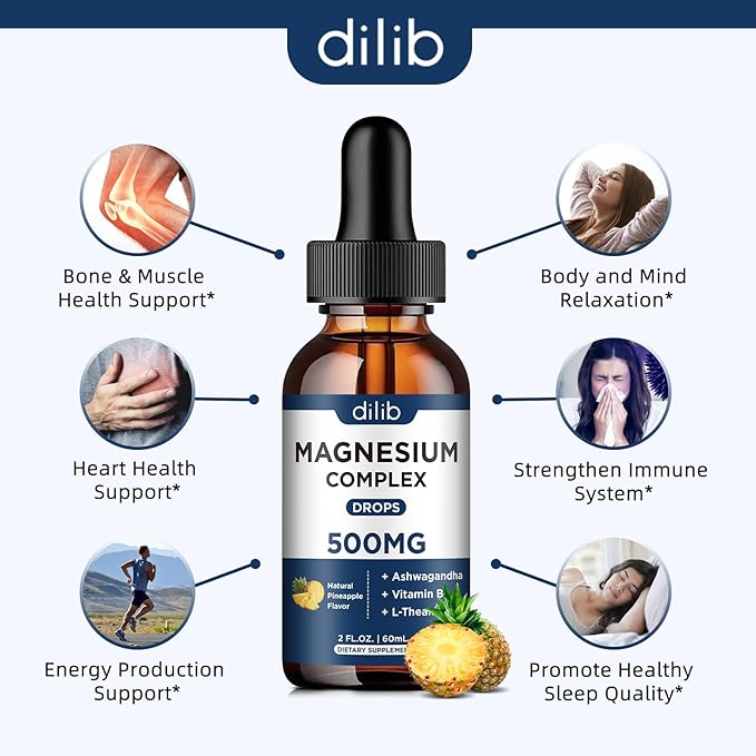 Triple Magnesium Complex Supplement-Magnesium Glycinate, Citrate, 500mg with B6 for