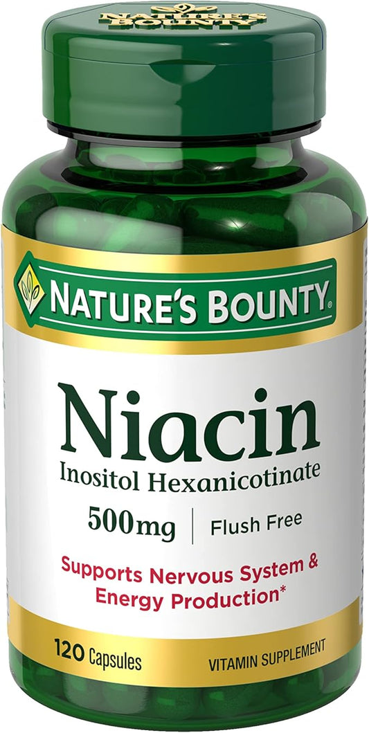 Nature's Bounty Niacin 500mg Flush Free, 120 Capsules