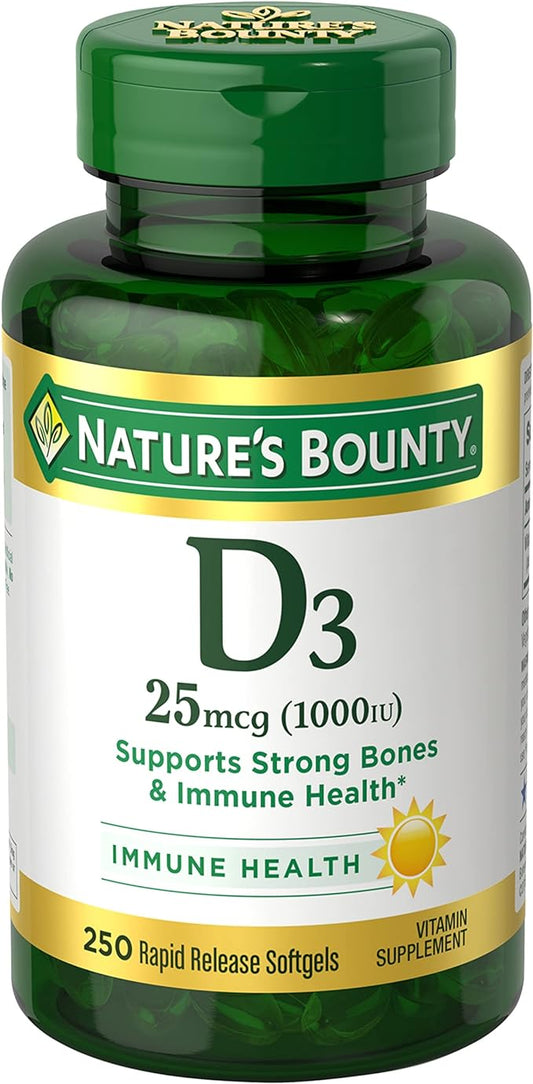 Nature's Bounty Vitamin D3 1000 IU, 250 Rapid