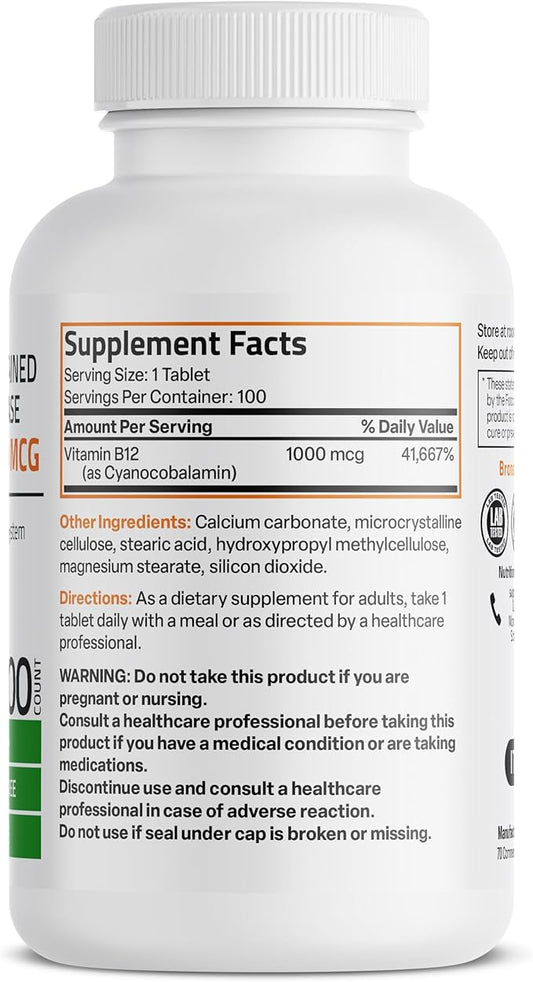 Bronson Vitamin B12 1000 mcg (B12 100 Count