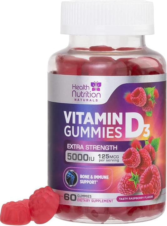 Vitamin D3 Gummies Extra Strength 5000 (125 mcg) 60 Gummies