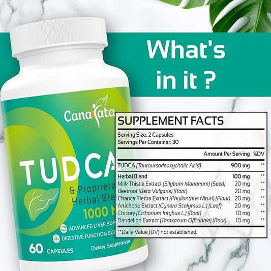 TUDCA Liver Support Supplements 1000mg 120 Vegan