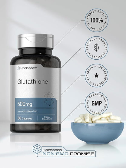 Horbäach Glutathione 500mg Reduced Supplement 60 Capsules