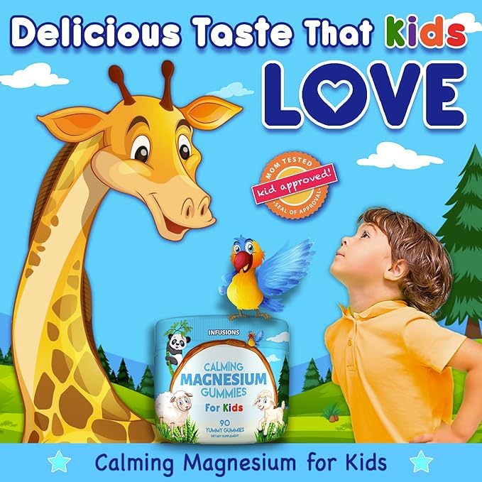 Infusions Calm Magnesium Gummies for Kids 90 Count - Soft and Delicious Healthy Muscle Bone & Energy Support Vegan Friendly & Non-GMO (2)