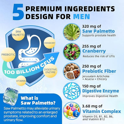 Probiotics for Men 100 Billion CFU 90 Veg