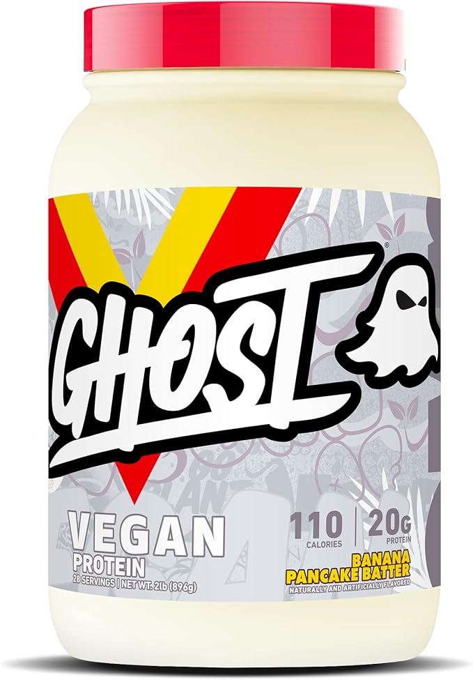 GHOST Vegan Protein Powder, Banana Pancake Batter 2lb, 20g 20g of