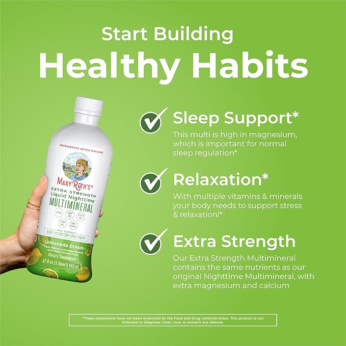 MaryRuth Organics Extra Strength Nighttime Liquid 4 Flavors 32 Servings