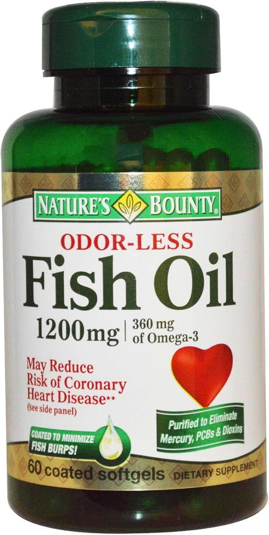 Nature's Bounty Fish Oil, 1200mg, Softgels, 60 ea