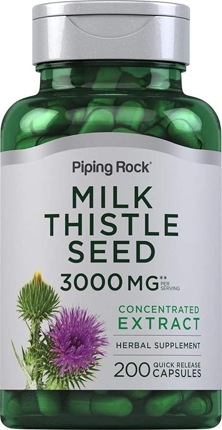 Piping Rock Milk Thistle Supplement 3000mg | 200 Capsules