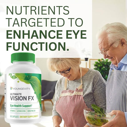 Youngevity Ultimate Vision FX™ - Eye Vitamin & Mineral Supplement Blend - Lutein, CoQ10, Vitamins A, C, E, Zinc, Chromium, Selenium for Eye Health (60 Capsules)