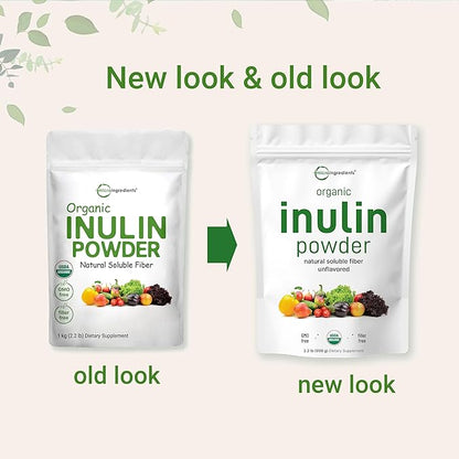 Organic Inulin FOS Powder (Jerusalem Artichoke), 2.2 Pounds (35 Ounce),