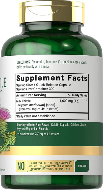 Carlyle Milk Thistle 1000mg 300 Capsules