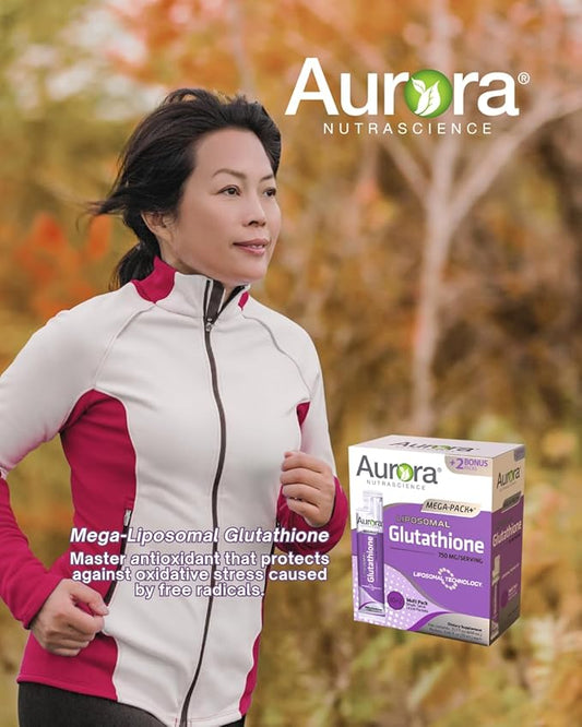 Aurora Nutrascience Mega-Pack Liposomal Glutathione, Antioxidant, 750 mg 32 Packets, 21.7 fl (640 mL)