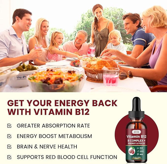 Vitamin B12 Complex 5000 mcg B12 Liquid B3, B5, B5, B6, B6, & B8 for 2 fl.