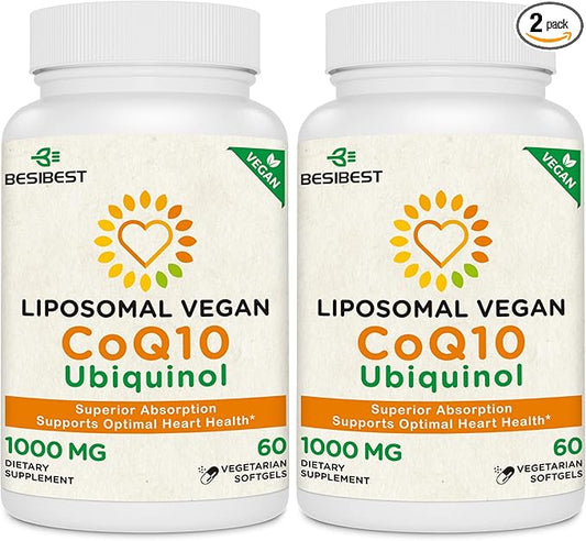 1000mg Liposomal CoQ10 Ubiquinol, 120 Vegan CoQ10 Supplement, Q10 for