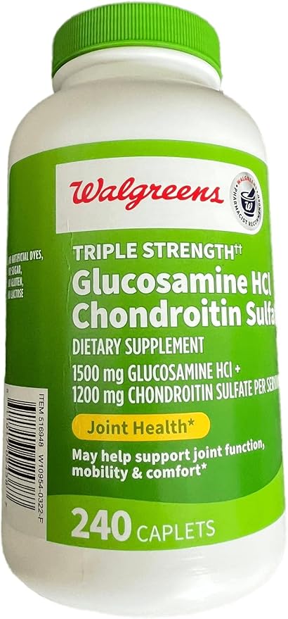 Walgreens Glucosamine Chondroitin Triple Strength 1500 1200 mg 240 Caplets