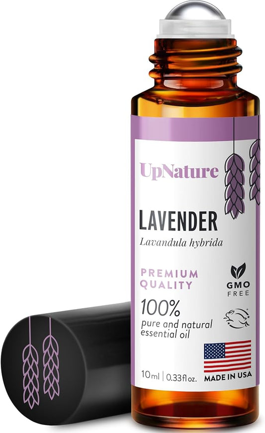 UpNature Lavender Essential Oil Roll On - 100% Pure Lavender Oil for Skin & Aromatherapy Essential Oil