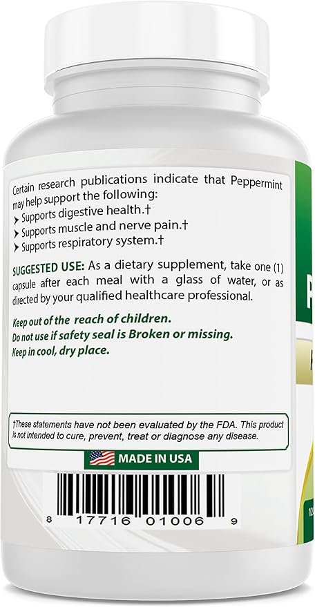 Best Naturals Peppermint Oil 250 mg 120 Capsules (120 Count 3))