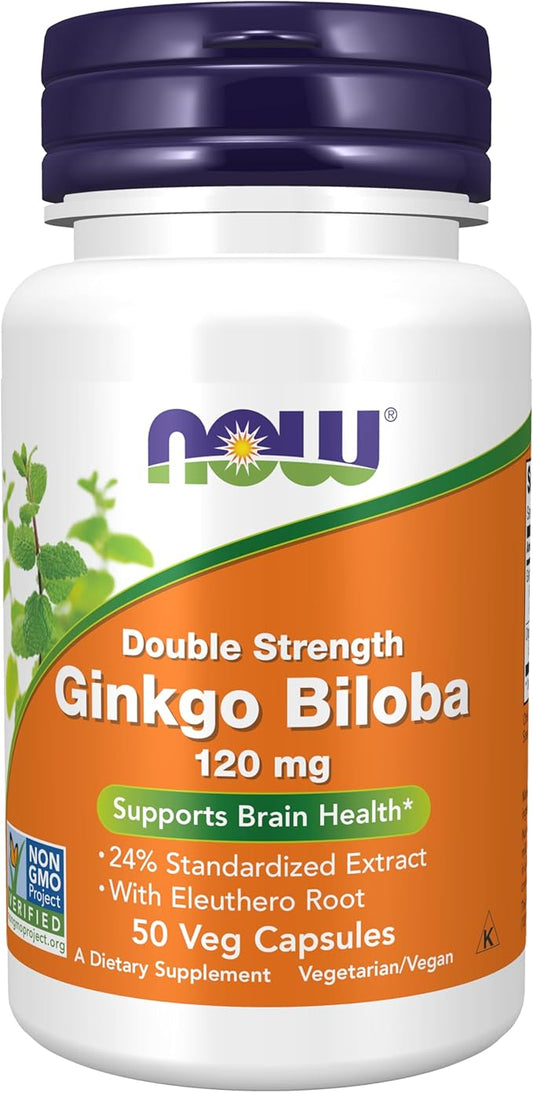 NOW Supplements, Ginkgo Biloba 120 mg, 50 Veg