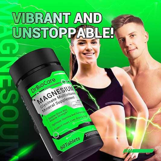 Energy Boost & Magnesium Glycinate, Contains D3, Vitamin 120 Tablets
