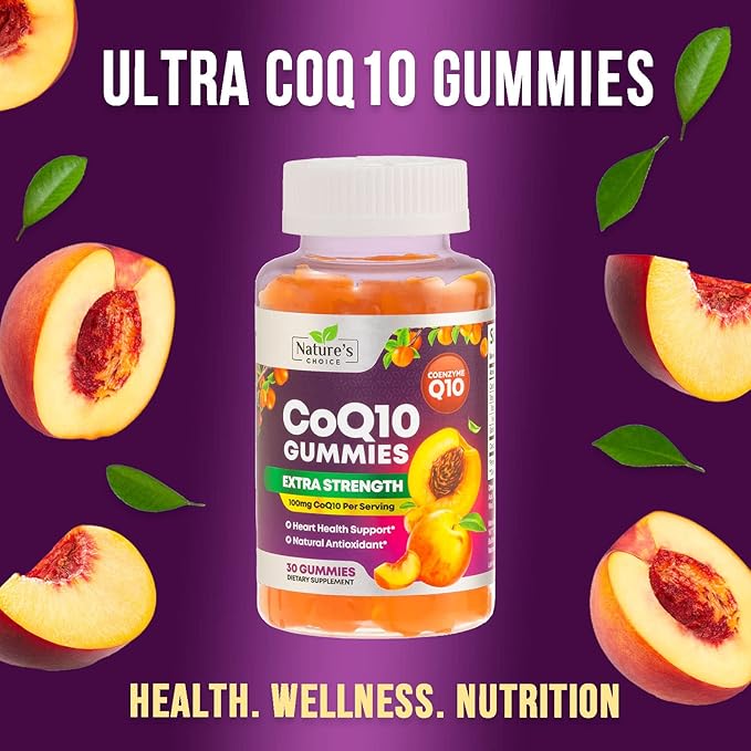 CoQ10 100mg Gummies 3X Better Q10 Vitamins, 10 Supplements, 30 CoQ10 CoQ10 Gummies