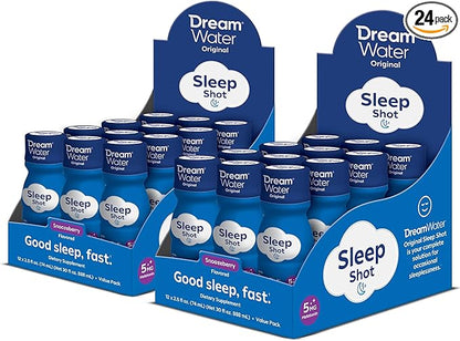 Dream Water Sleep Aid Supplement Drink; 5mg, GABA, 5-HTP; Zero 2.5 oz 24-Count