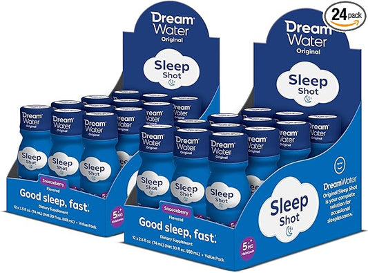 Dream Water Sleep Aid Supplement Drink; 5mg, GABA, 5-HTP; Zero 2.5 oz 24-Count