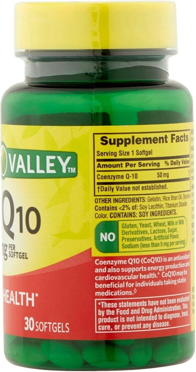 Spring Valley - Co Q-10 50 Q10, CoQ10, CoQ10, 30 30 Softgels