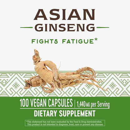 Nature's Way Asian Ginseng, Fights Fatigue*, 1,120mg per 50 Capsules