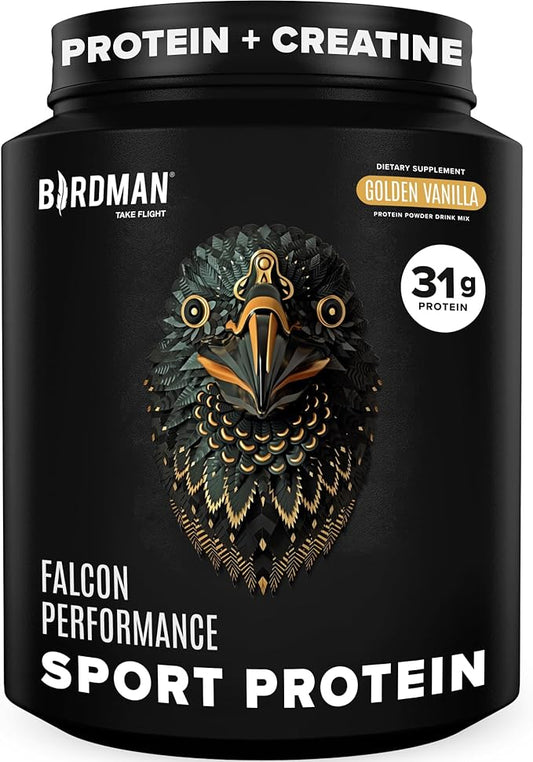 BIRDMAN Falcon Performance Vegan Protein Powder, 31g Protein, 5g Creatine, 5g BCAA, -19 servings