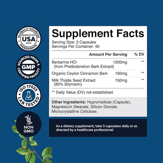 Balancing Berberine Plus 1200mg Per Serving Complex 120 Capsules