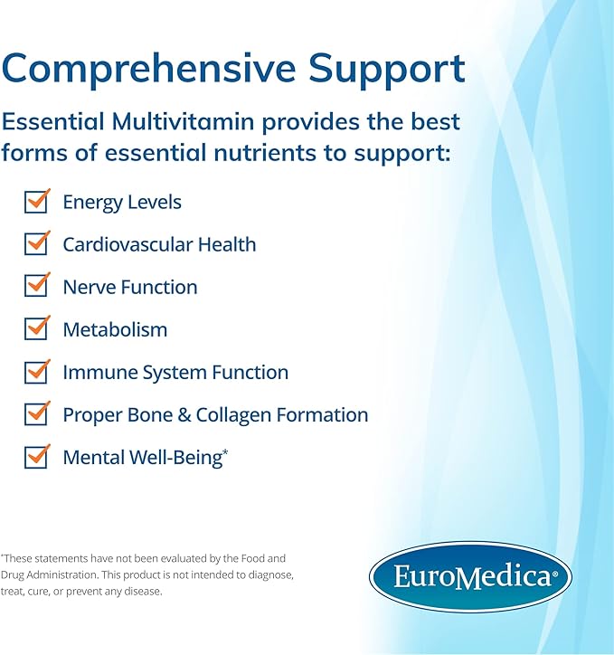 Euromedica Essential Multivitamin 60 Tablets D3 & 30 Servings