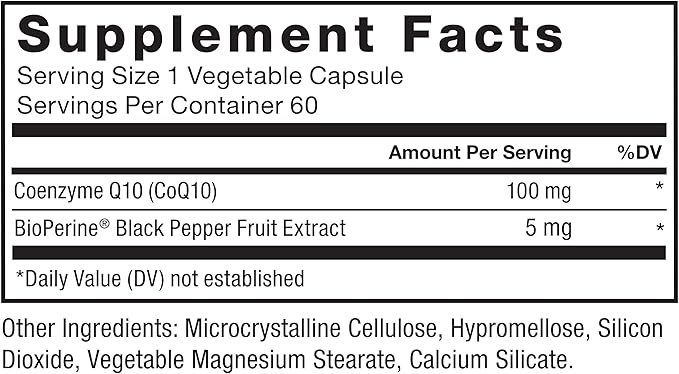 FORCE FACTOR CoQ10 100mg, Coenzyme Q10 10, Vegan, 60 Vegetable