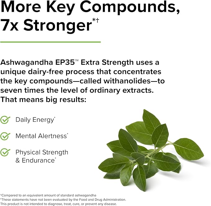 Terry Naturally Ashwagandha EP35 Extra Strength 60 Capsules 60 Servings