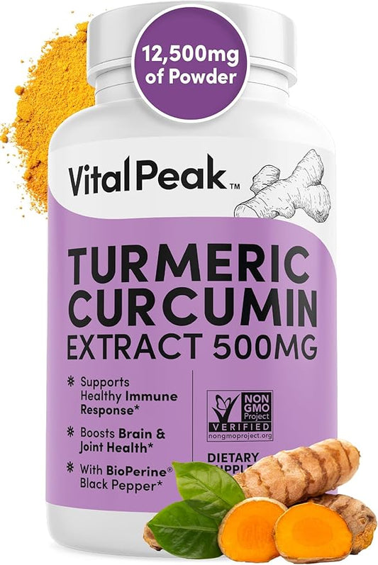 Turmeric Curcumin with Black Pepper 500mg Extract 95% Curcuminoids 60 capsules