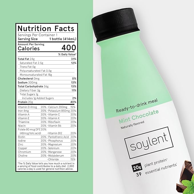 Soylent Mint Chocolate Plant Protein Meal 14 fl