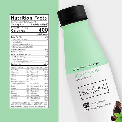 Soylent Mint Chocolate Plant Protein Meal 14 fl