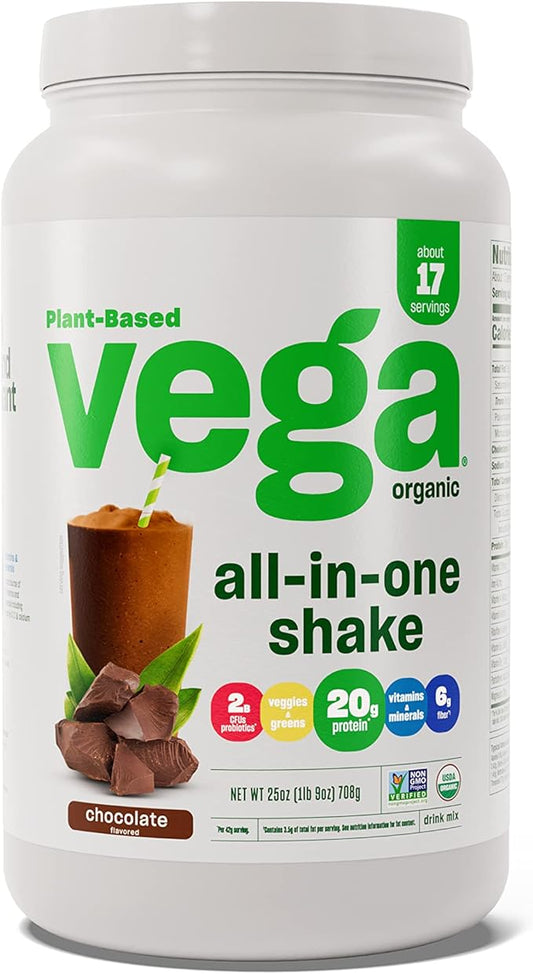 Vega Organic All-in-One Vegan Protein Powder, Chocolate 25 Oz