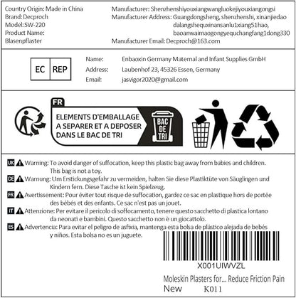 Moleskin for Feet Blisters, Flannel Adhesive (11 Sheets (121 Pieces))