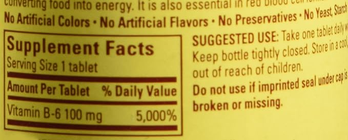 Nature Made Vitamin B-6 100 Mg, 100-Count (Pack 2)