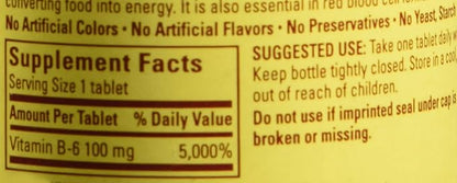 Nature Made Vitamin B-6 100 Mg, 100-Count (Pack 2)